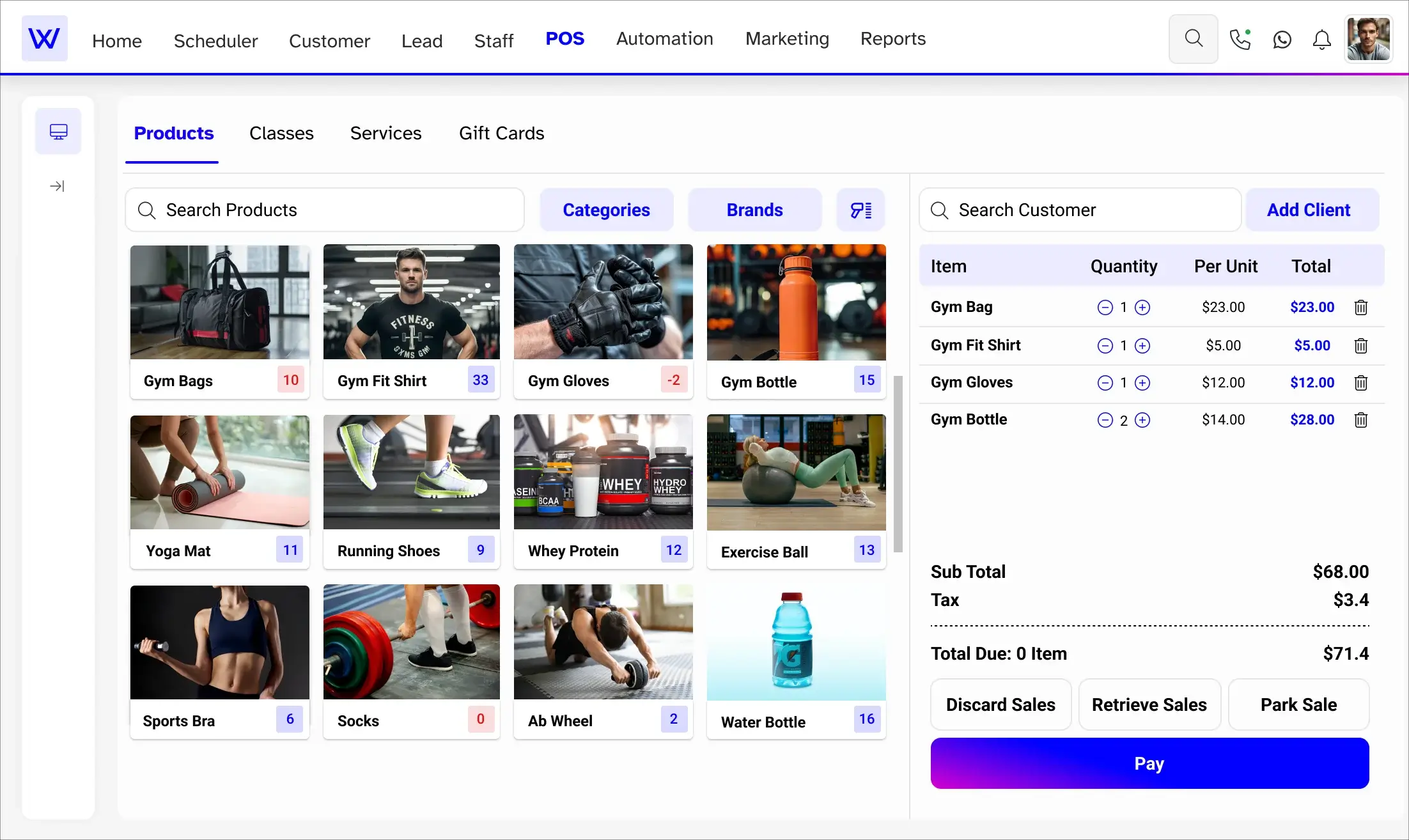 Gym billing management software