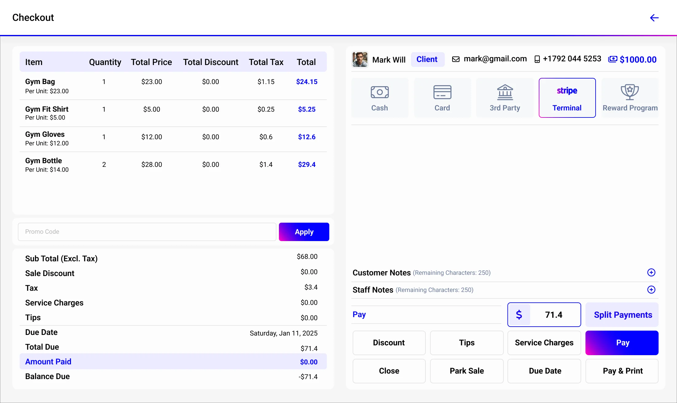 Gym billing management system by Wellyx