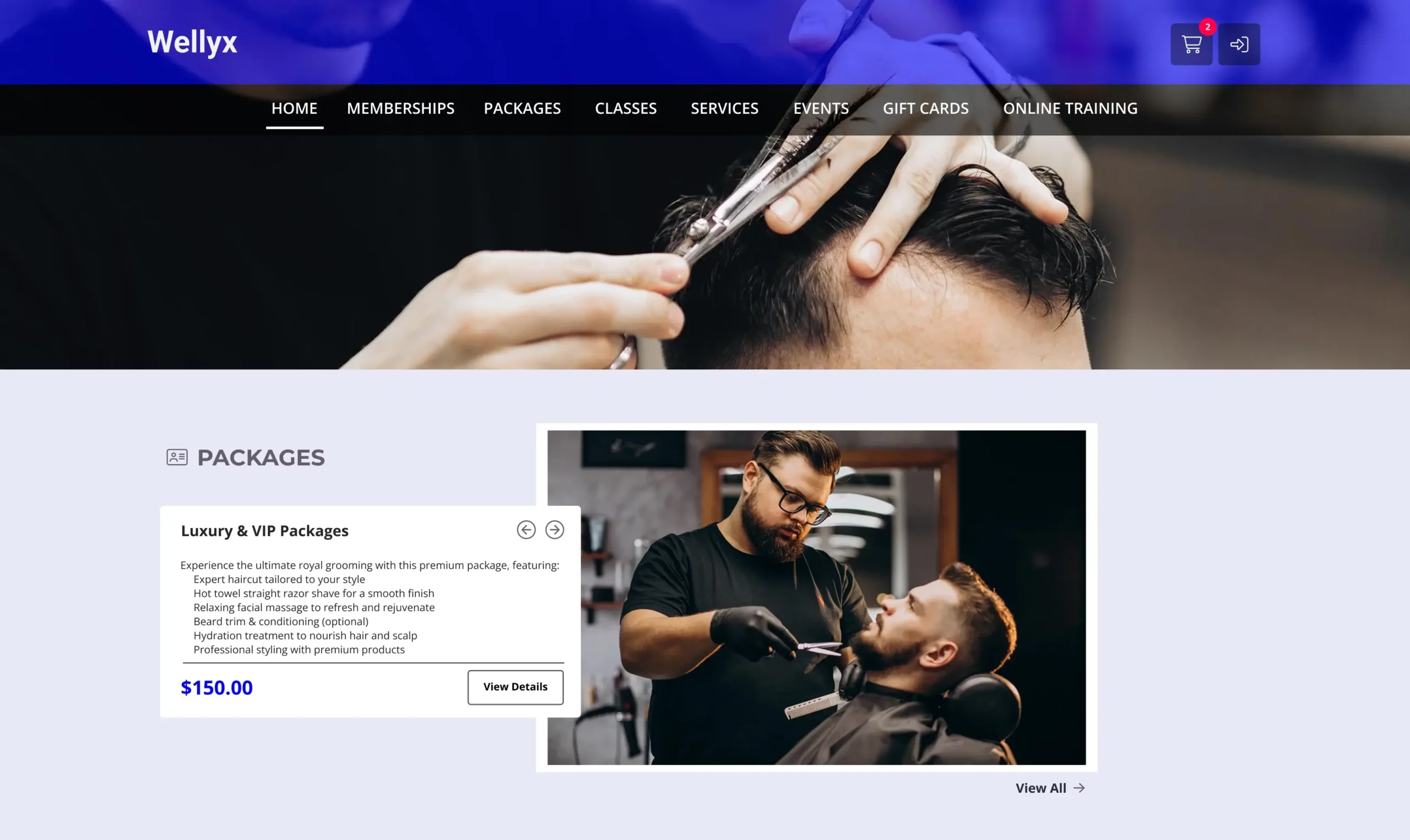 Barbershop web portal