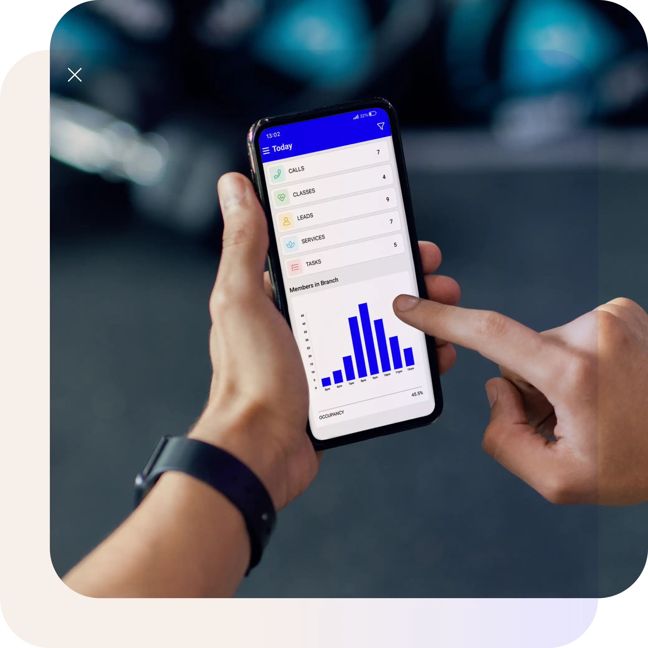 Branded mobile app for fitness studio