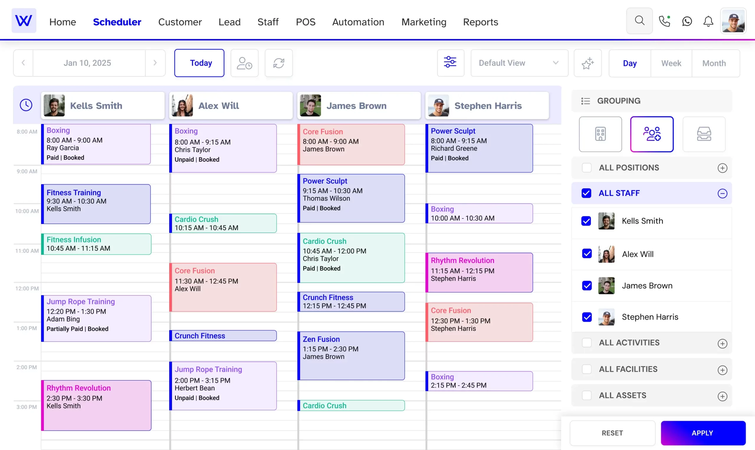 Crossfit scheduler calendar