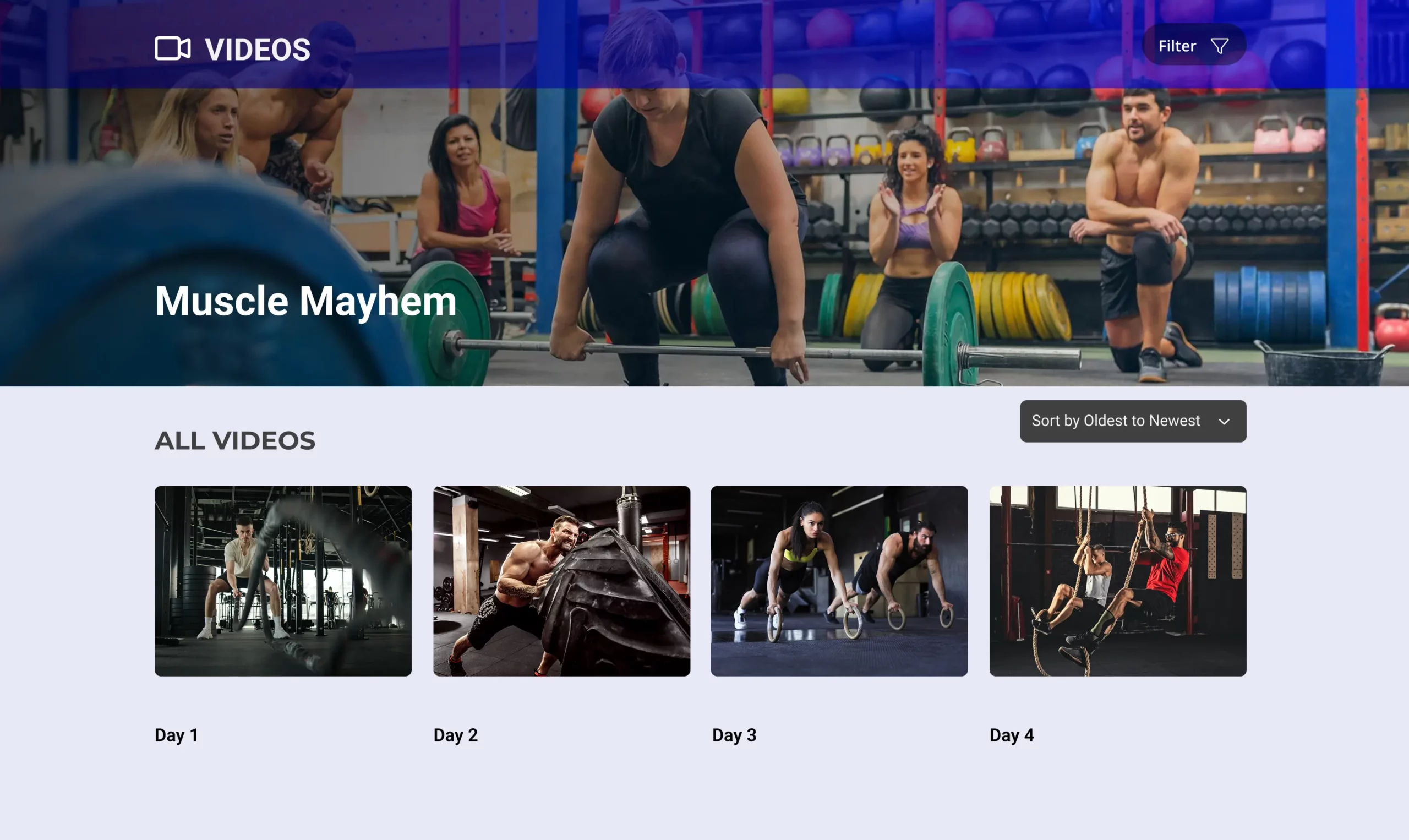 Crossfit video on demand web portal