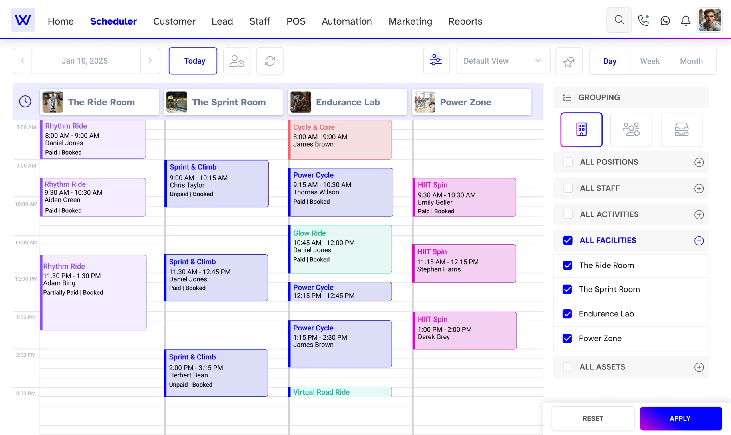 Cycling club Facility Rental scheduler