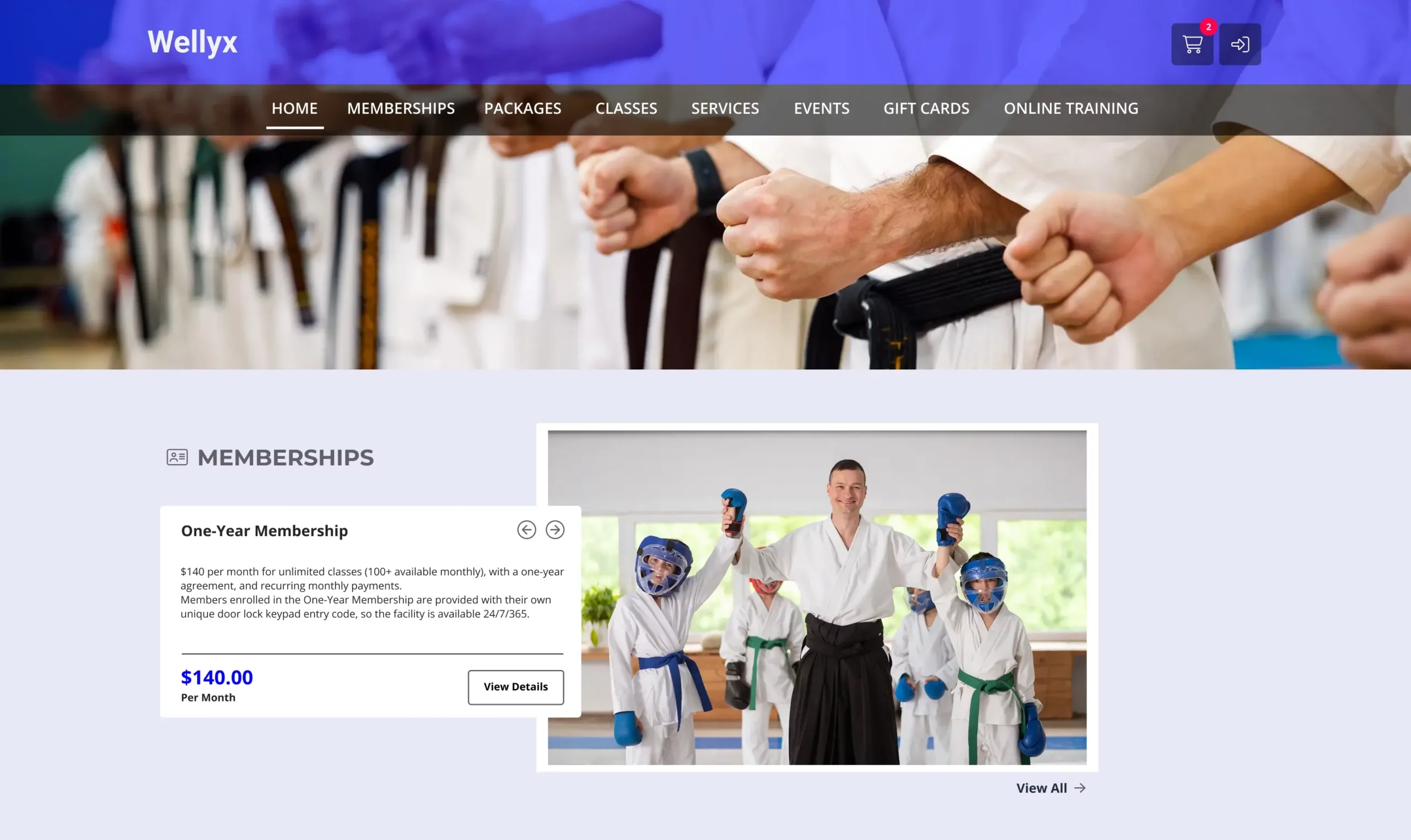 Easy online booking in your martial arts studio with Wellyx