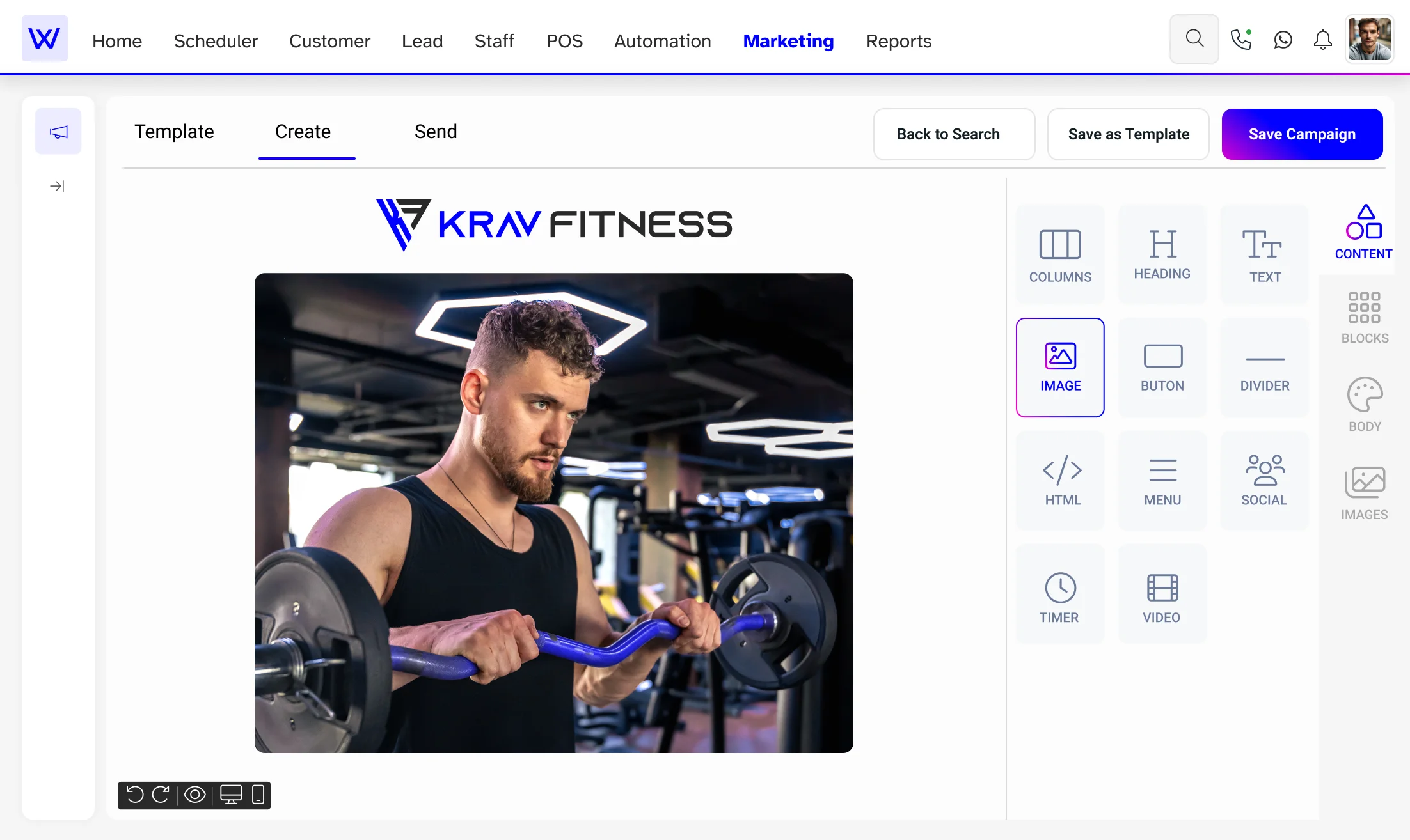 Fitness Studio marketing software