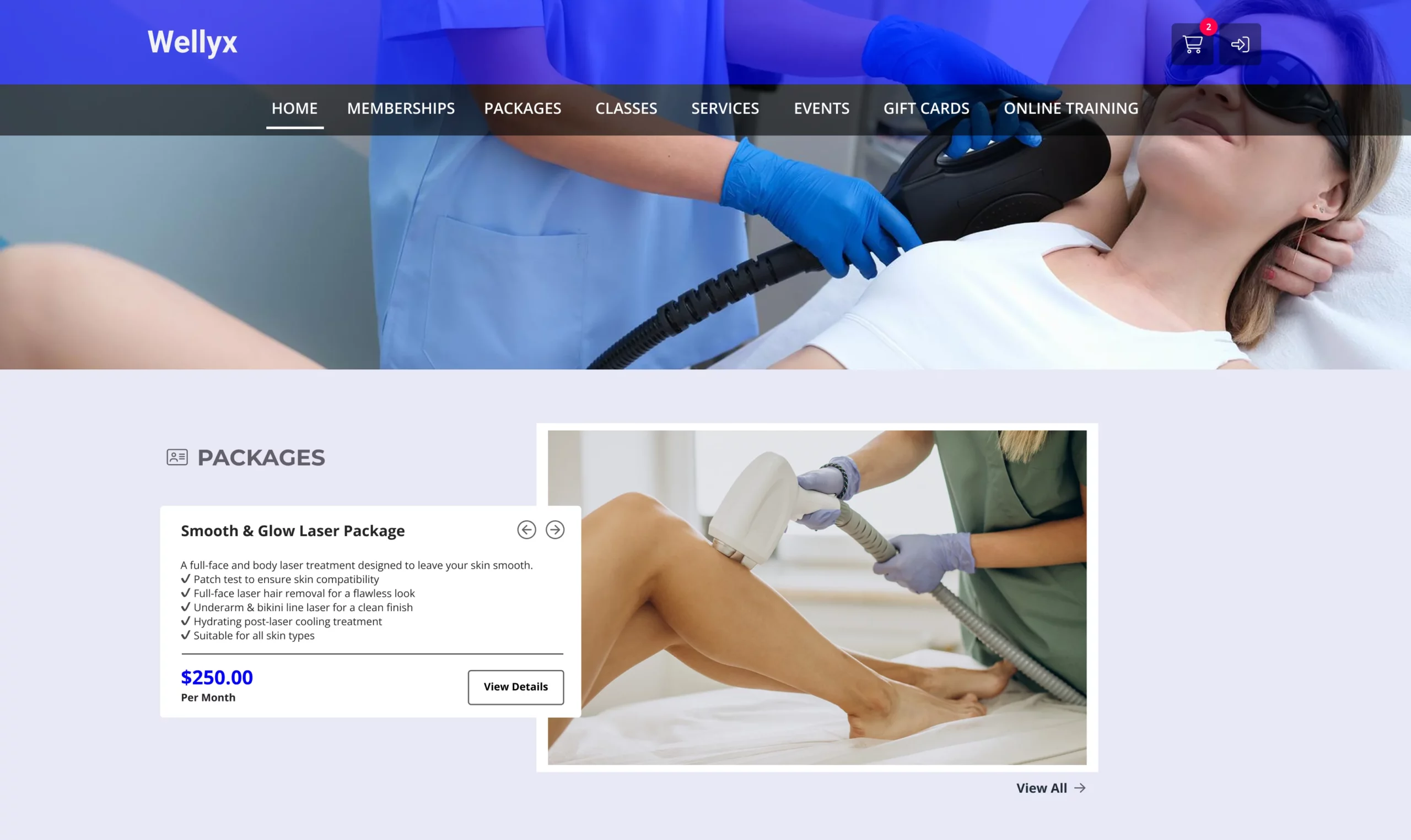 Hair Removal web portal