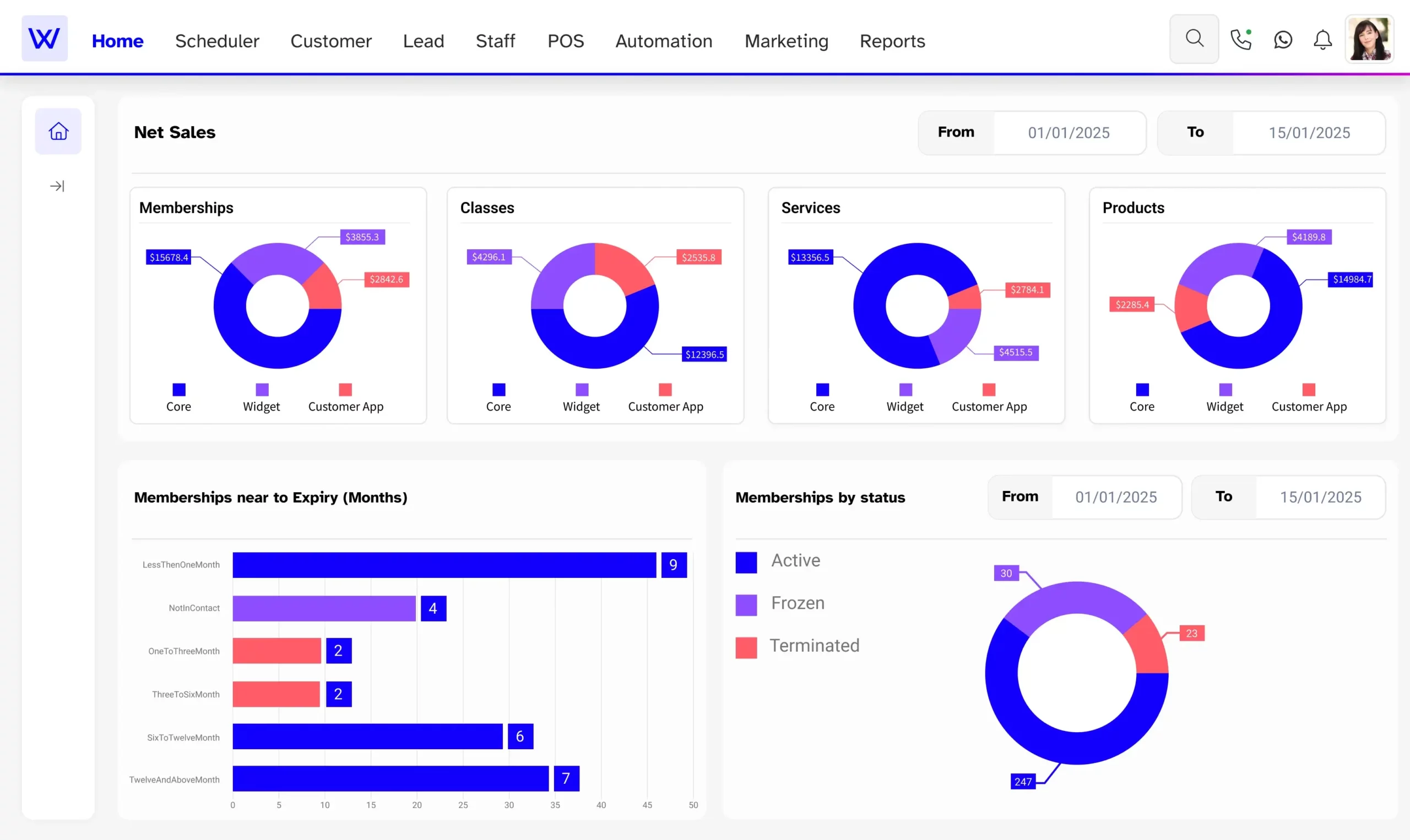 Health club billing software by Wellyx