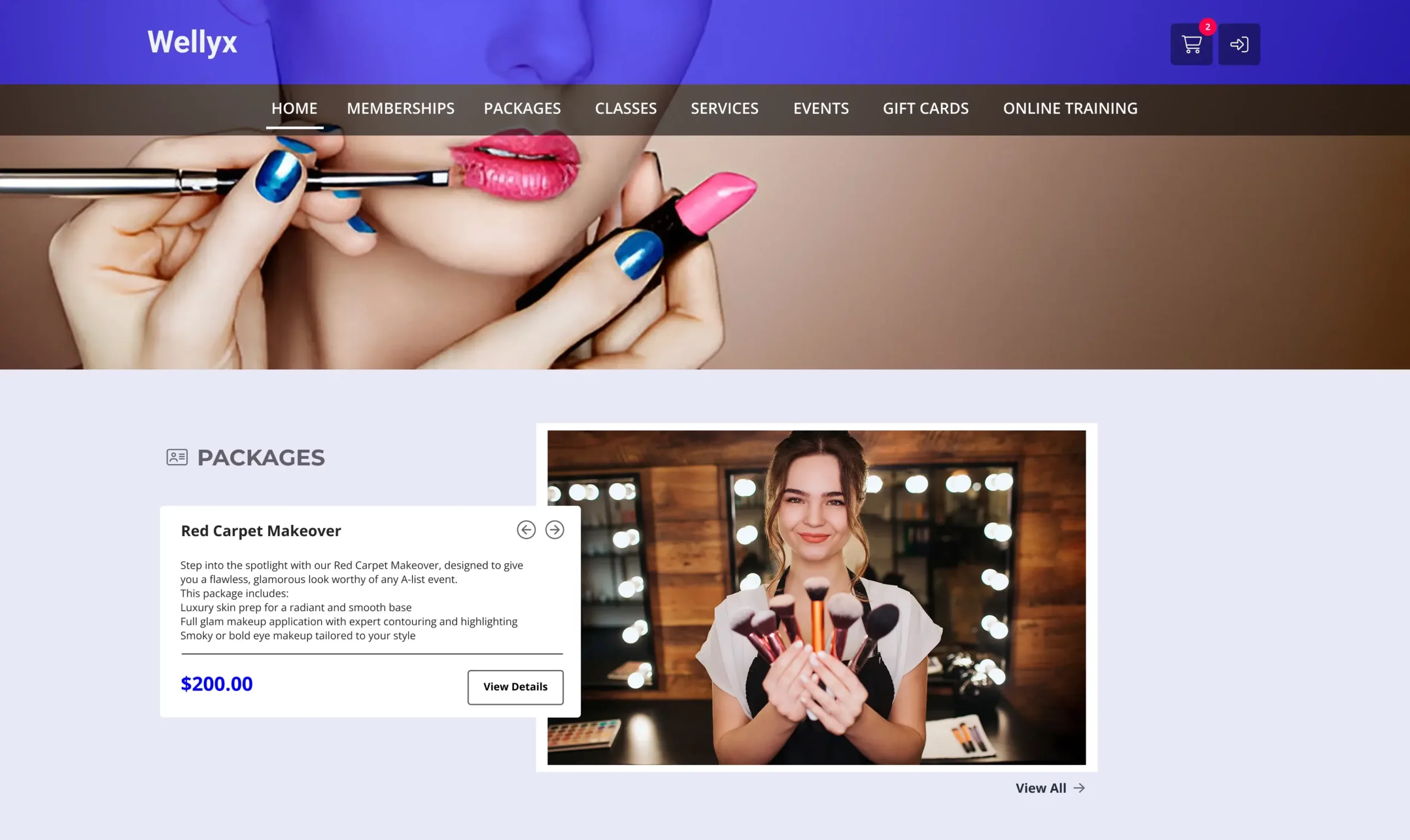 Makeup artist web portal