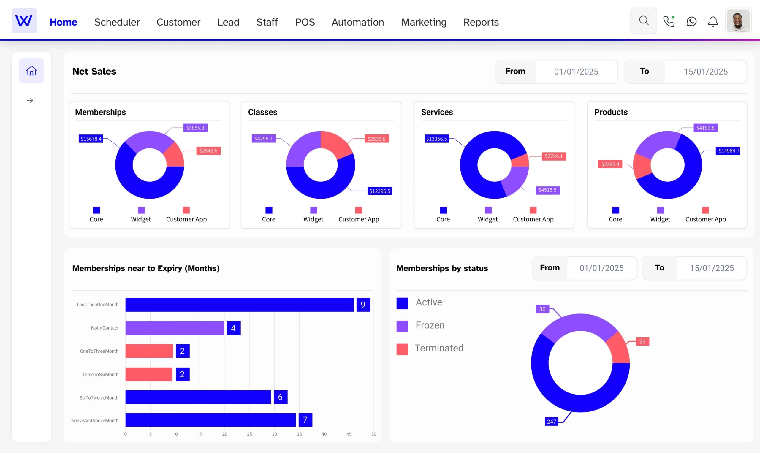 Pickleball billing software by Wellyx