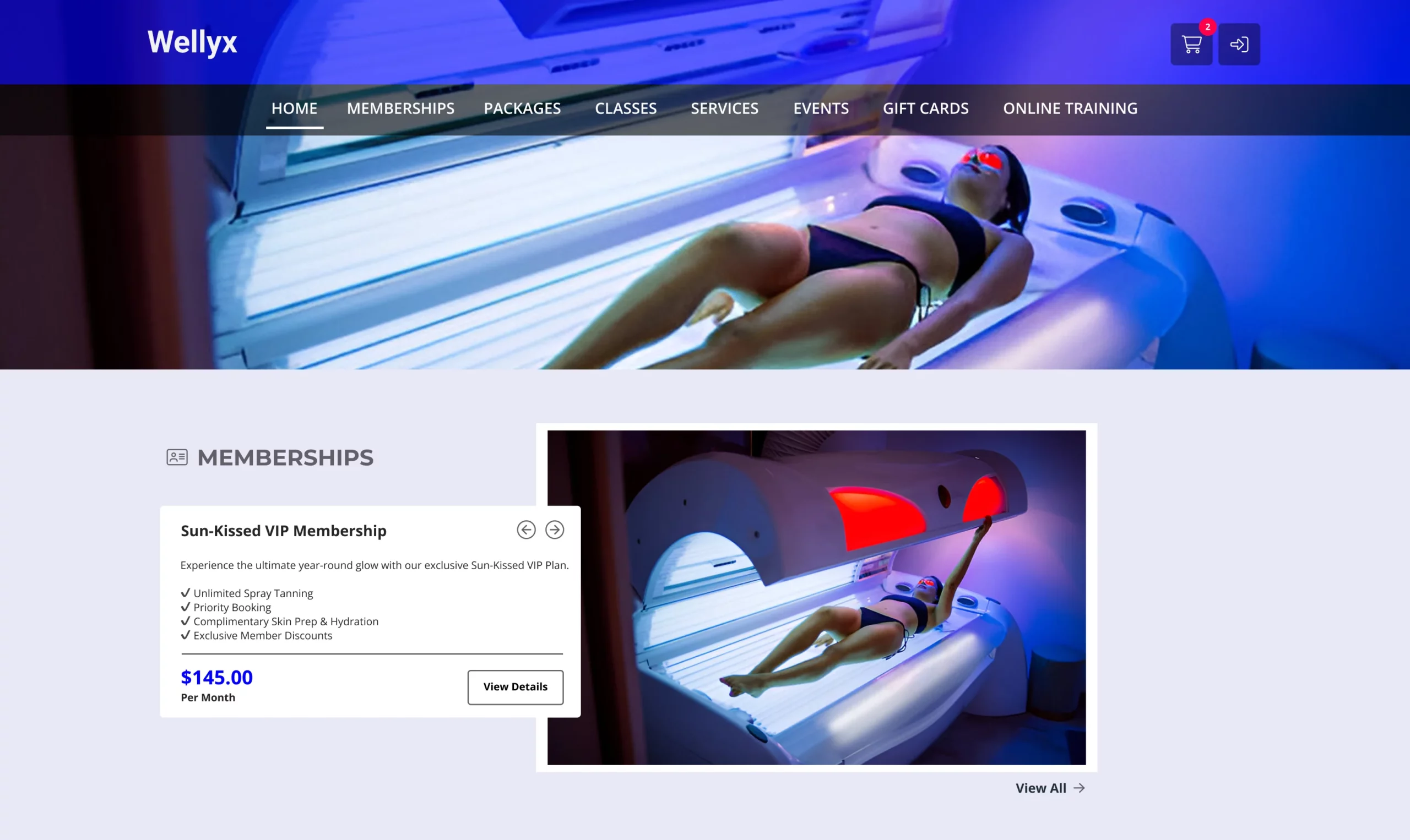 Tanning salon web portal