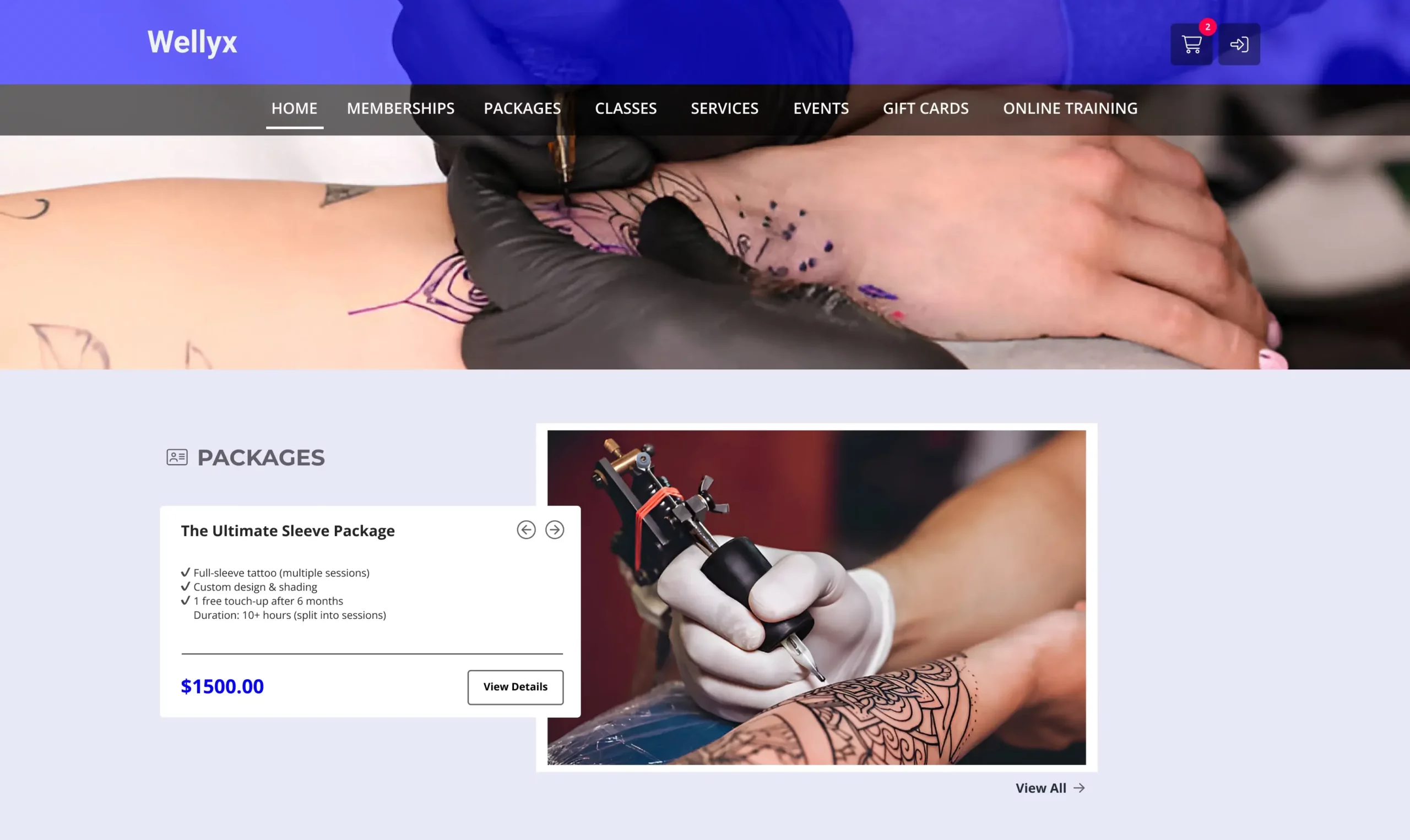 Tattoo studio web portal