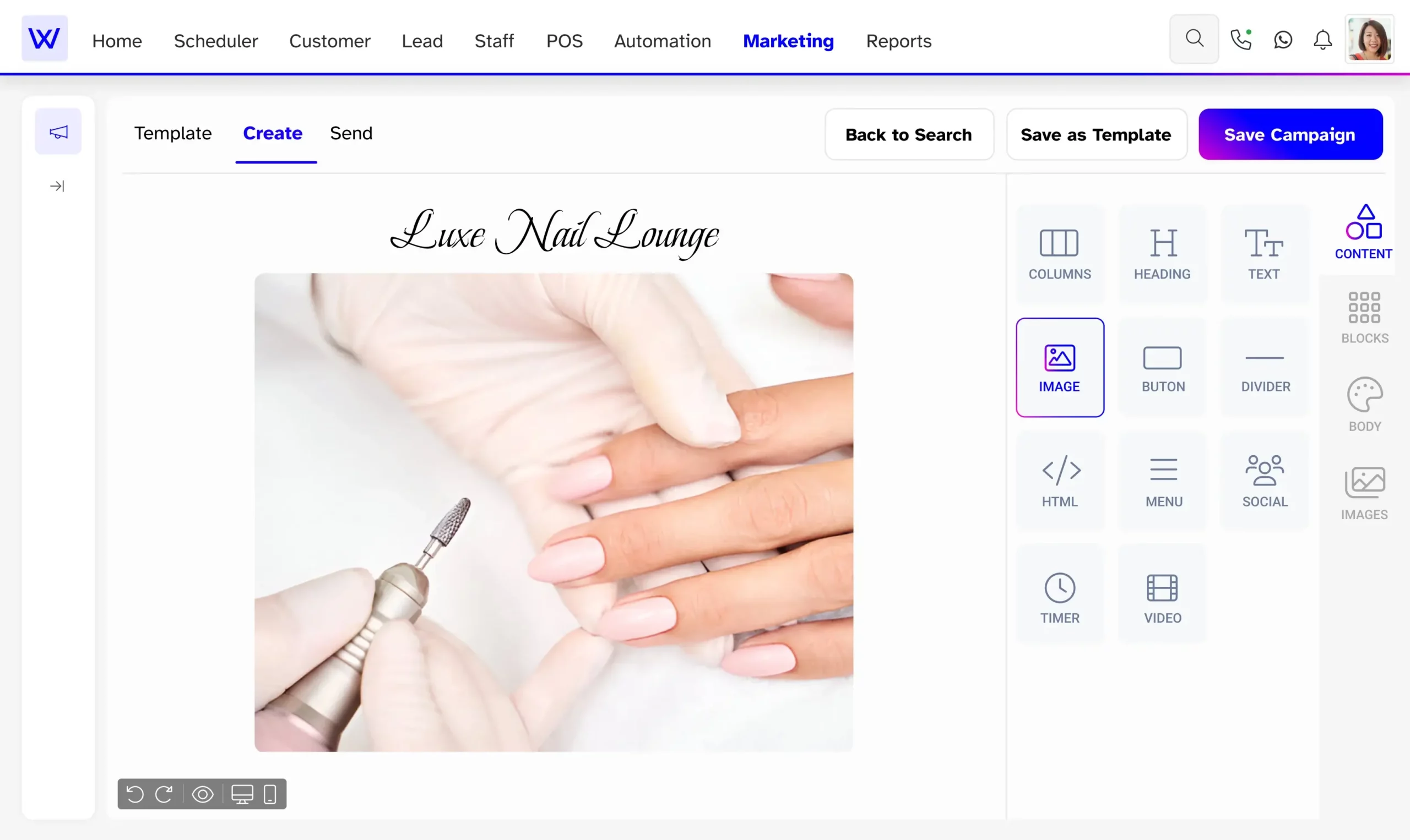 Wellyx marketing software for nail salon