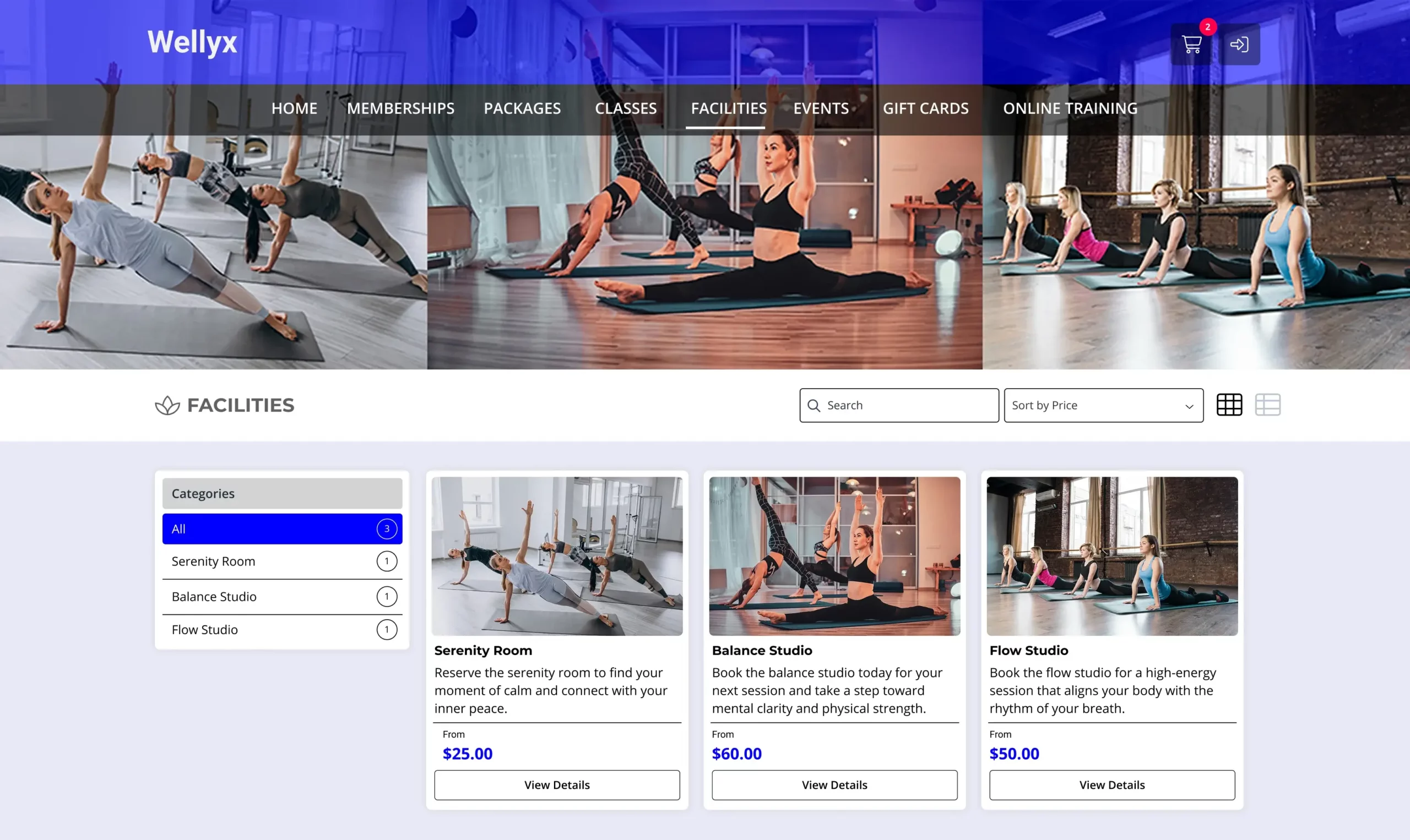 Yoga facility rental scheduler