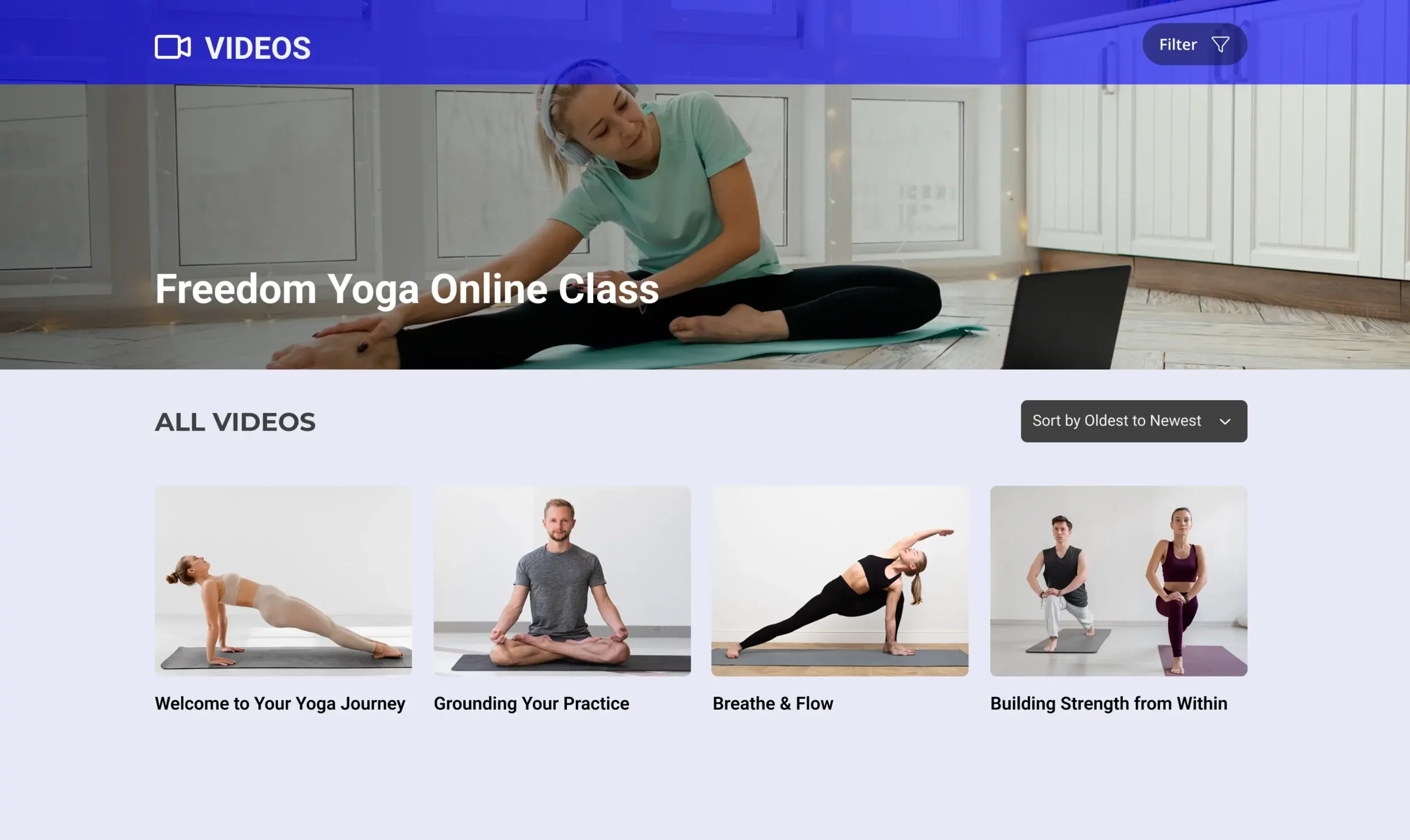 Yoga video on demand portal