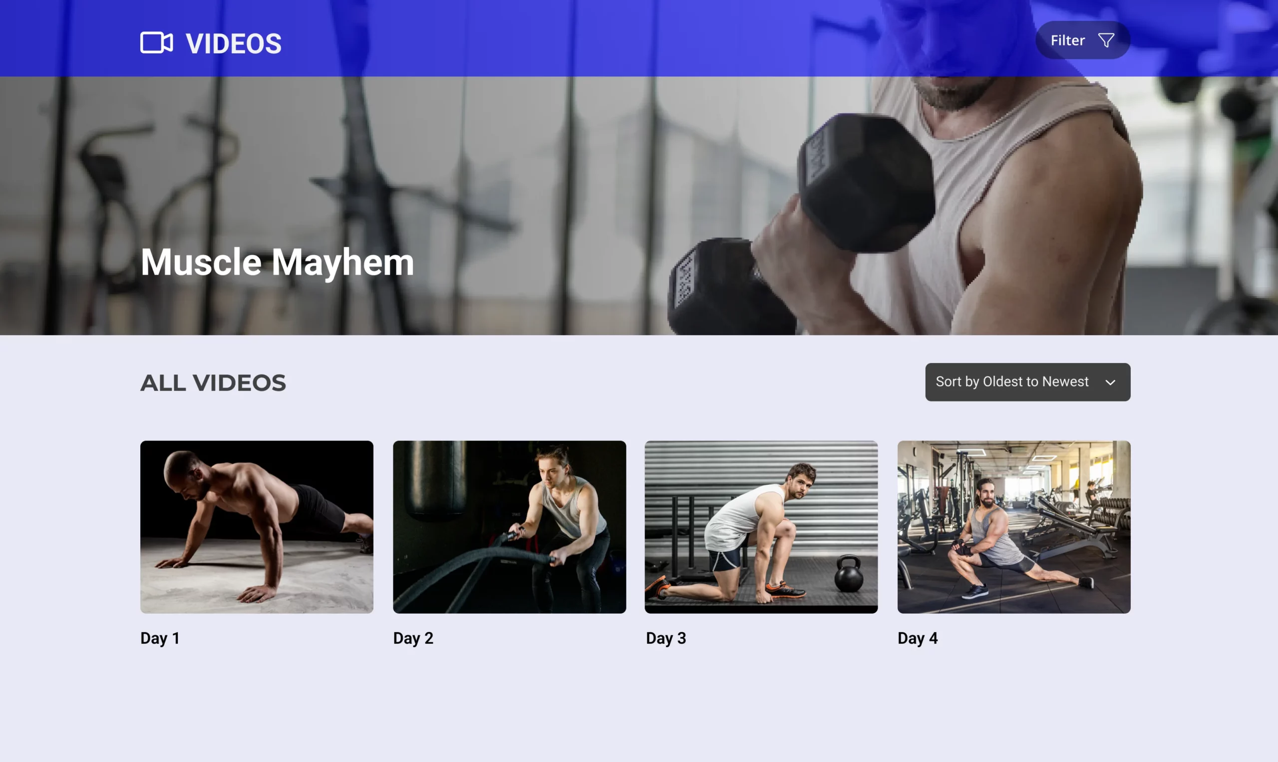 Gym video on demand course