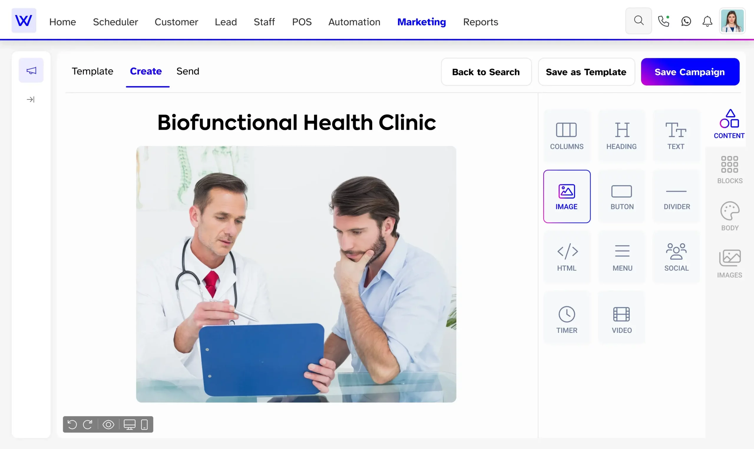 Clinics marketing software