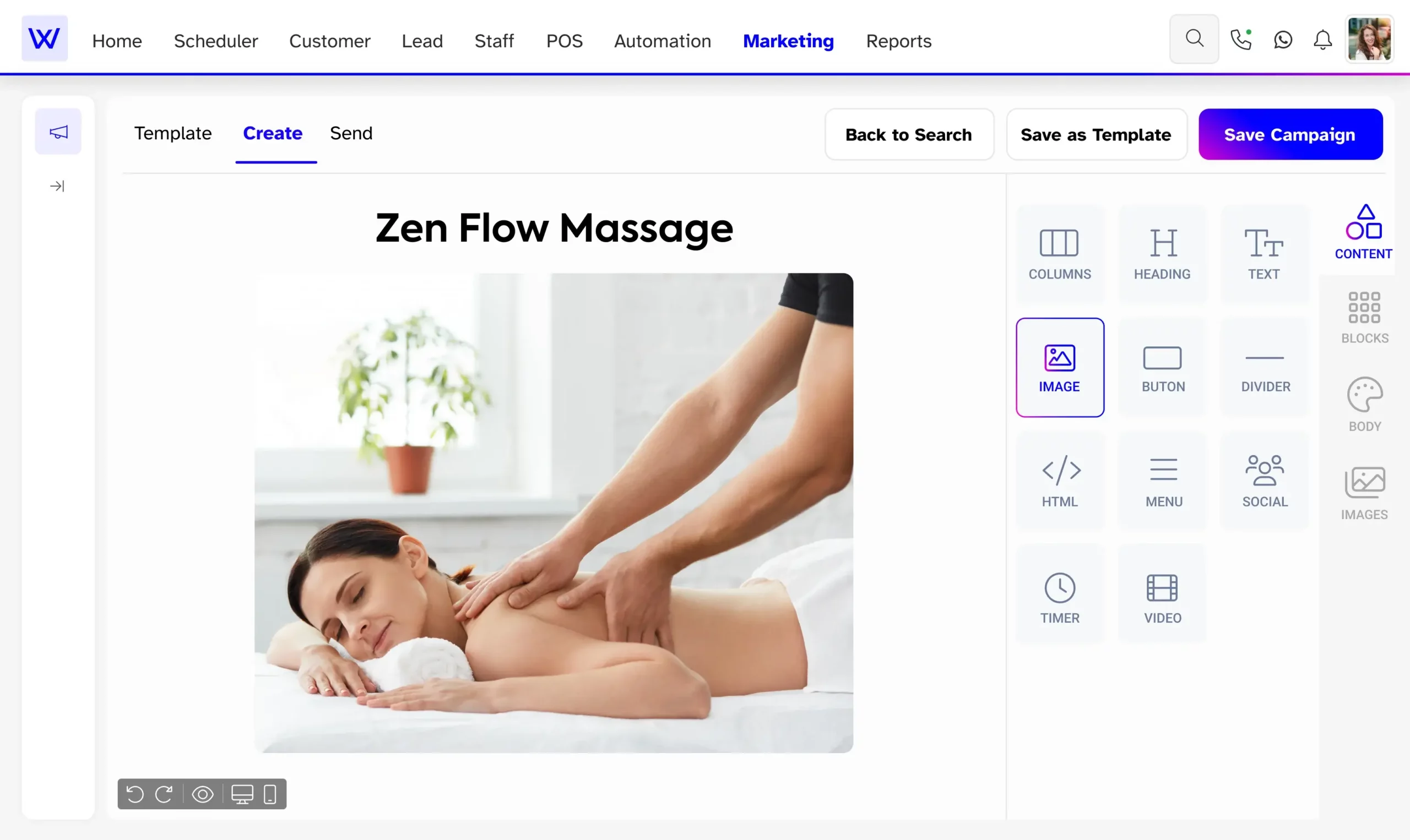 Massage therapy marketing software