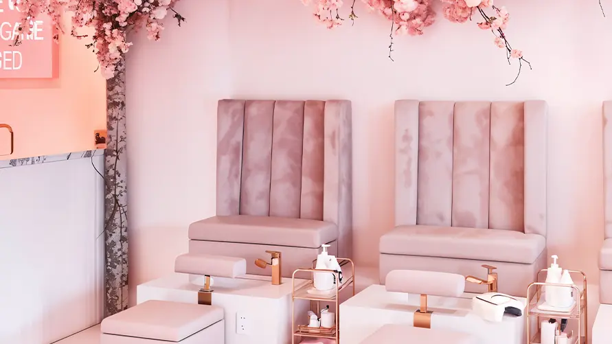 Pink color salon design