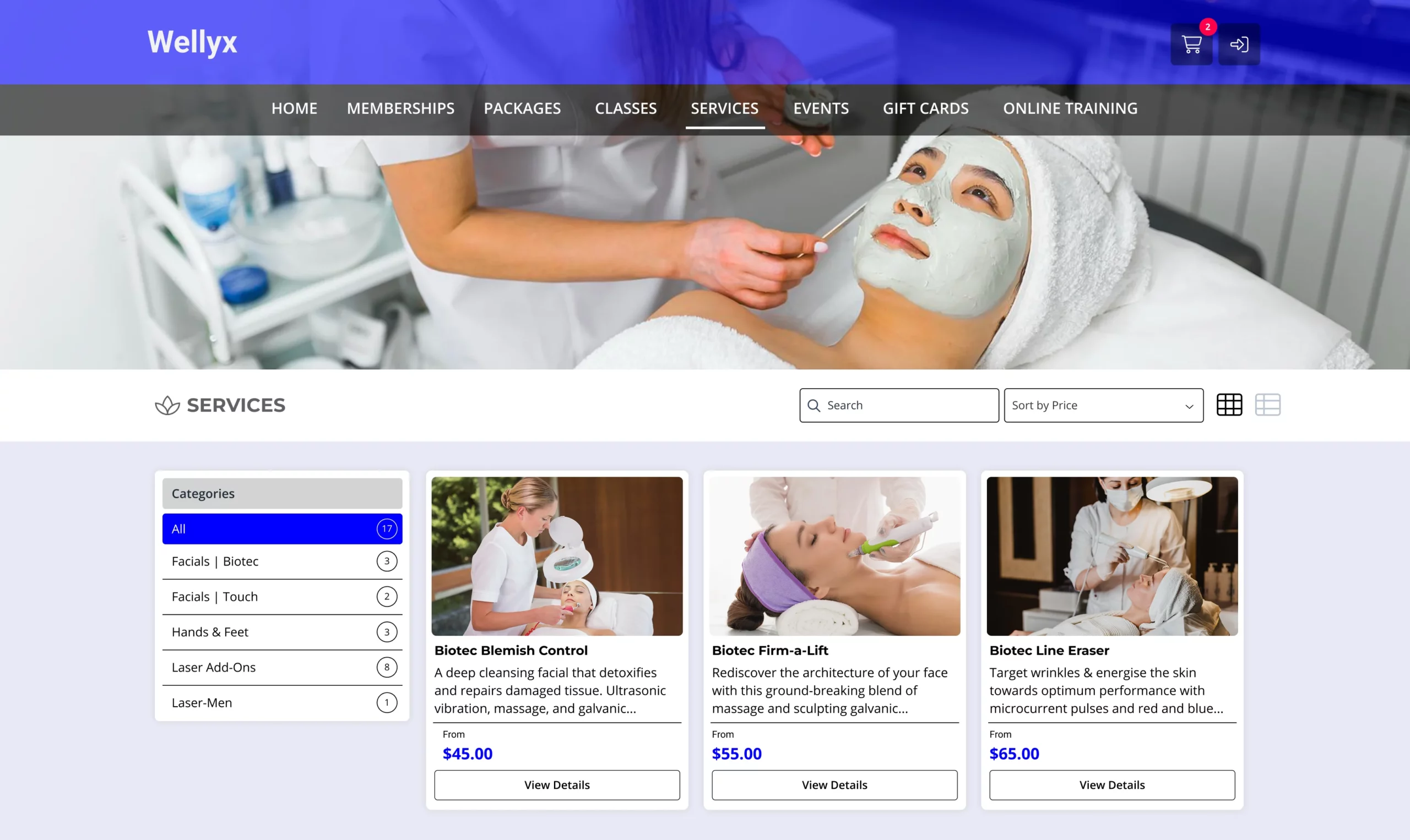 Spa Online Client Web Portal Wellyx